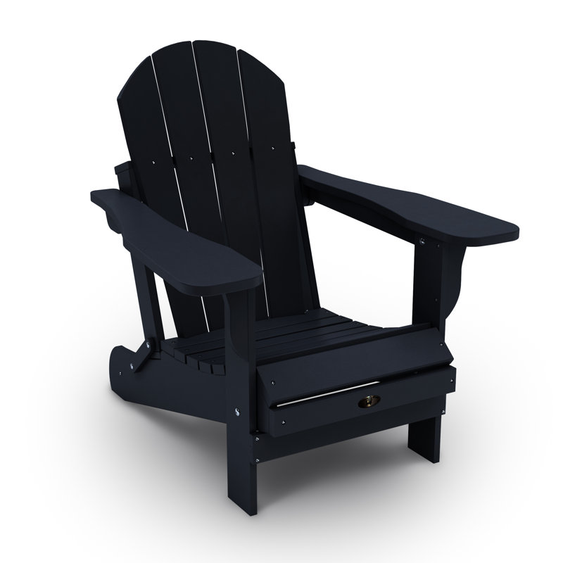 Berngar Foldable Outdoor Adirondack Chair, Gray