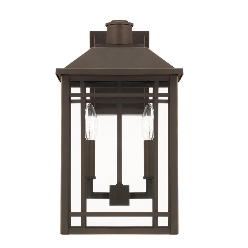 Lanterne murale d'extérieur 2 lumières Braden, Bronze Huilé