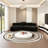 Black semi-circular curved corner sofa-106295172-106295171
