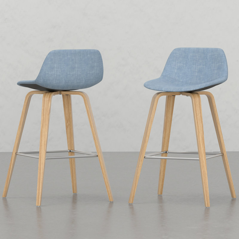 Tabouret à hauteur de comptoir / bar Harvard (ensemble de 2), Bleu denim