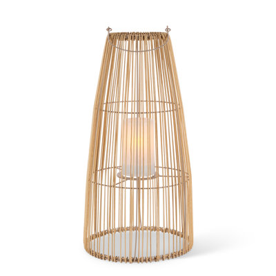20 Inch Outdoor Solar Rattan Lantern