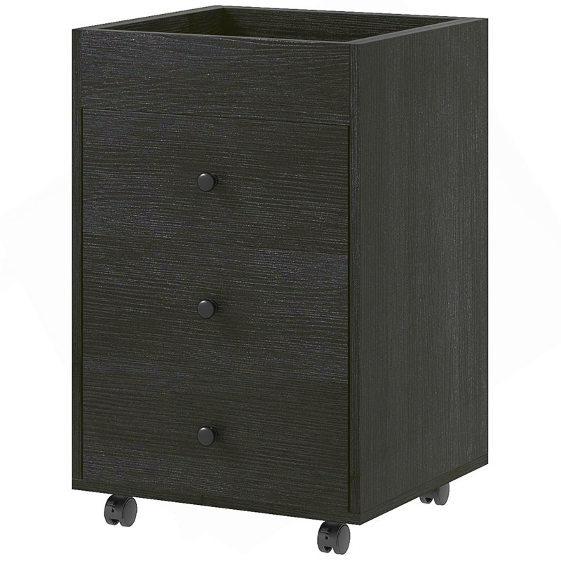 Katherlene 16.9'' Wide 3 -Drawer Mobile File Cabinet, Dark Walnut