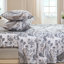 Ensemble de draps 100% coton de très grande taille - Ensemble de literie 4 pièces à motif floral rétro vert, tissage percale doux et respirant, drap-housse à poche profonde de 17,5 po, sensation fraîche et fraîche, élégance botanique raffinée-123314868-123314871