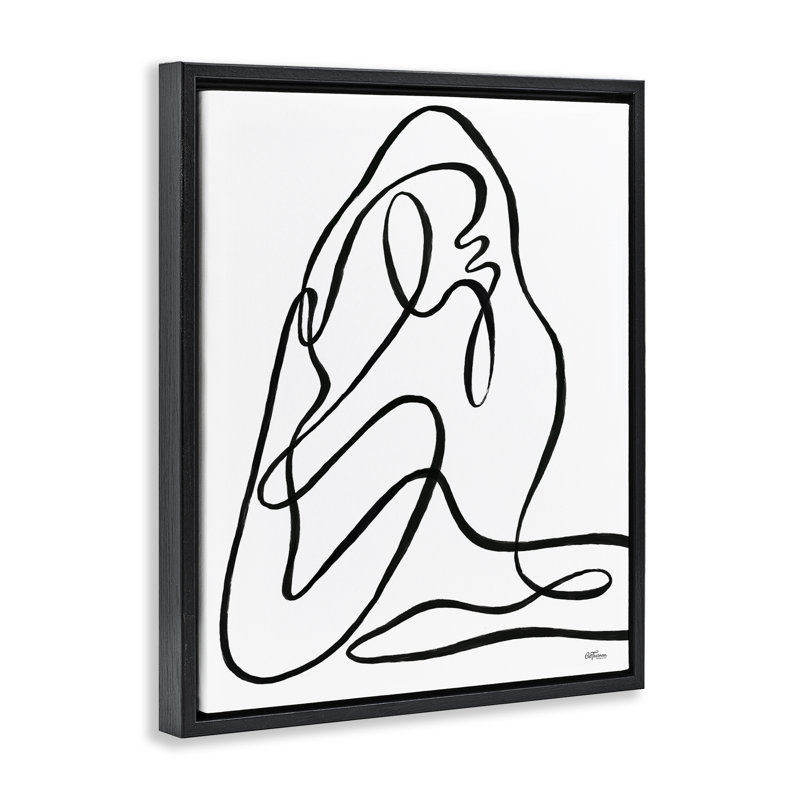 Art mural sur toile flottant "Doodle" par Cat Thurman Designs, H 31 po x l 25 po x P 1,7 po, Cadre flottant noir de jais