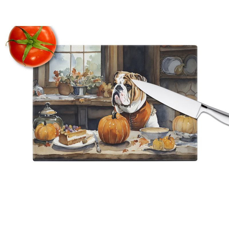 Planche à découper en verre English Bulldog