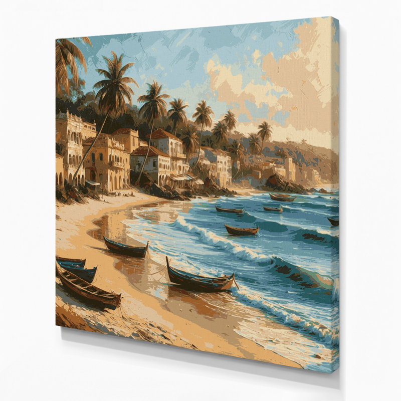 Art mural sur toile, villes, Goa, Inde, H 12 po x l 12 po