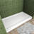 60" W x 32" D Solid Surface Single Threshold Shower Pan Base with Drain Cover Included, Textured Surface Slip-Resistant Shower Base Pan, White, Left Drain-113933233