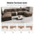158" Modular Sectional Sofa with 2 Ottomans, Oversized U-Shaped Deep Seat Couch in Chenille with Nailhead Trim-1212547733-1212547736