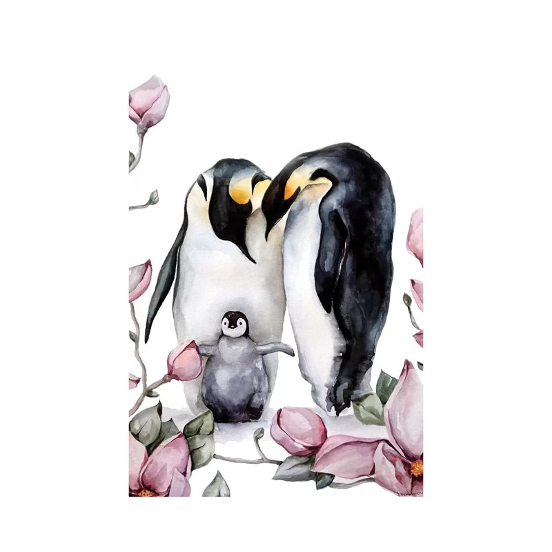 Penguins by Kira Balan - Wrapped Canvas Painting, 20.32 cm H x 30.48 cm W
