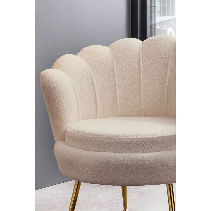 Beltrami Upholstered Barrel Chair, Beige