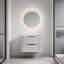 Meuble-lavabo 24 po avec lavabo en céramique - Meuble-lavabo mural flottant cannelé avec tiroirs, moderne