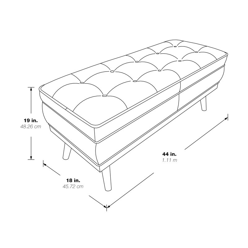 Banc de rangement Boyu, Mélange de polyester beige