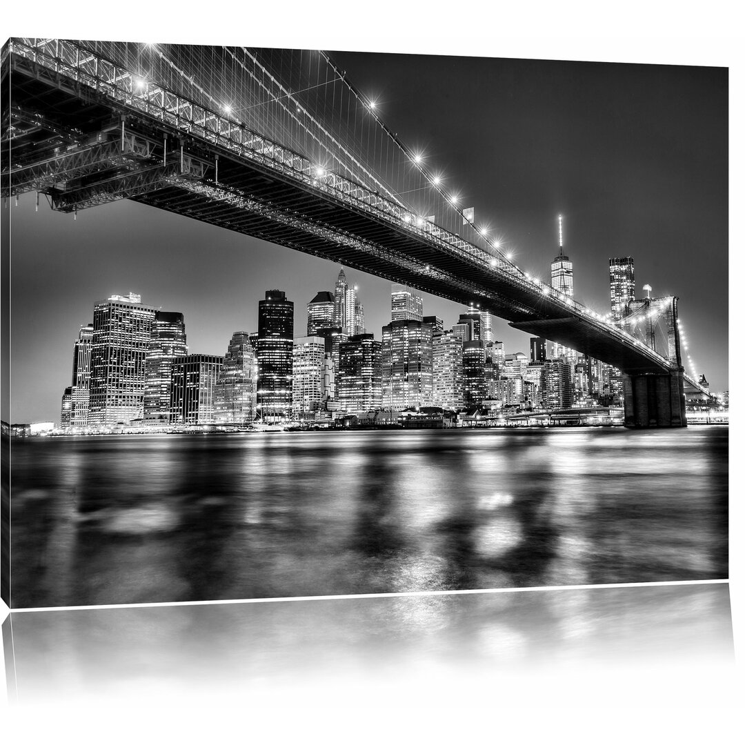 Leinwandbild Skyline von Manhattan in Monochrom