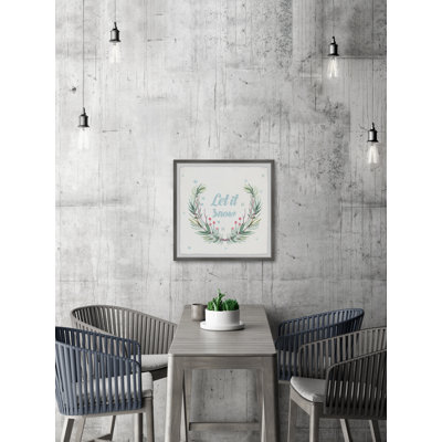 Let It Snow Wreath 1 Piece Single Picture Frame Wall Art