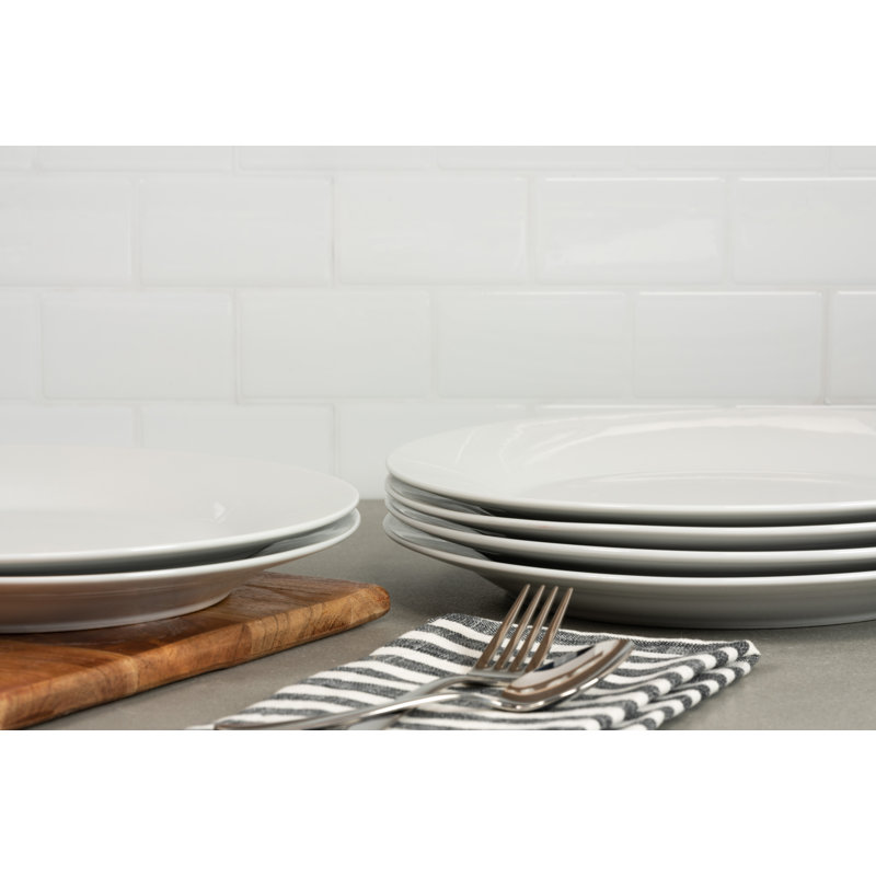 Ensemble de 6 assiettes rondes Simply White, 10,5 po