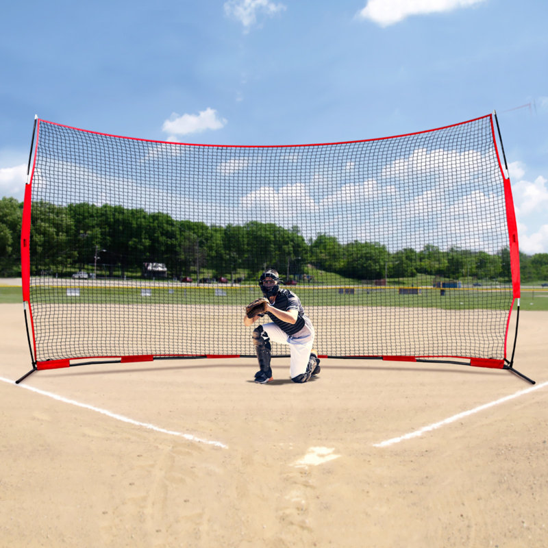 Barricade Backstop Net, Ball Sports Barrier Netting, Portable Practice, 122" H x 199" W x 55" D