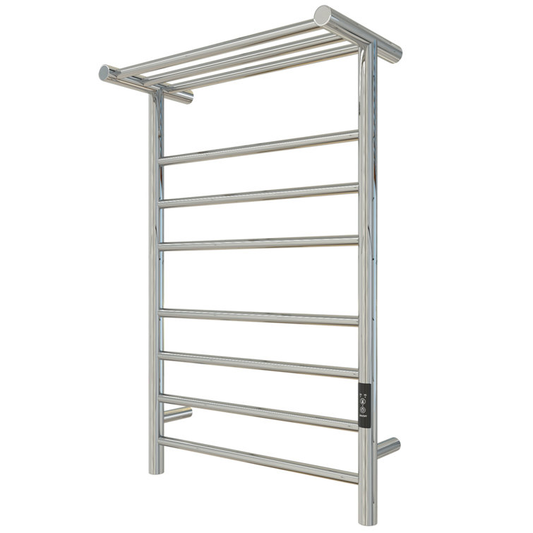 Cosway 145W Electric Towel Warmer Wall Mounted Heated Drying Rack 8 Square Bars, Silver