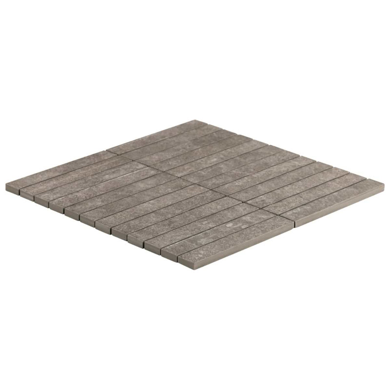 Era 1X6 Stacked Limestone Look Matte Porcelain Mosaic Tile, Caramel Brown