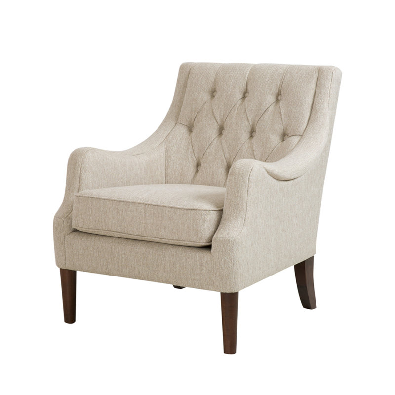 Fauteuil d'appoint capitonné, Beige