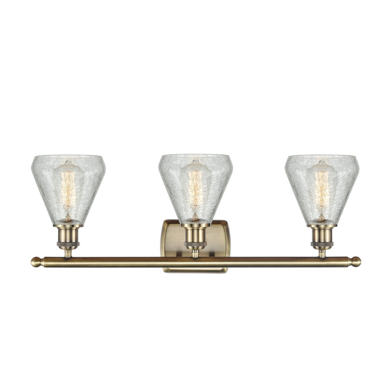 Éclairage pour meuble-lavabo 3 lumières à intensité réglable en laiton antique Whyte, Ampoule non incluse