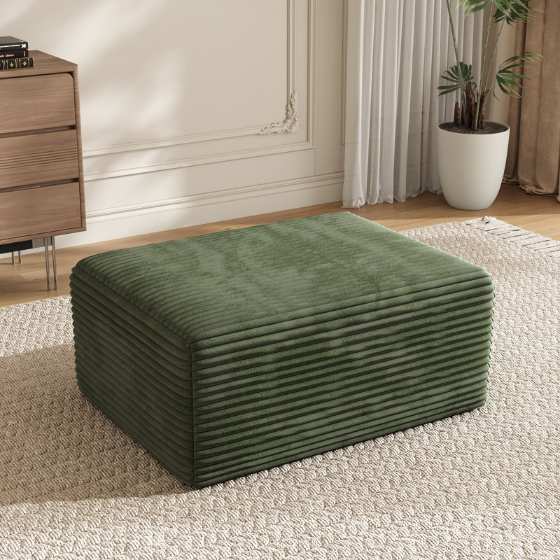 Repose-pieds en velours côtelé à compression de 39 po sans assemblage requis, Vert