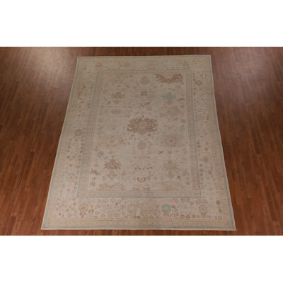 Earth Tone Wool Oushak Vegetable Dye Area Rug 8x11