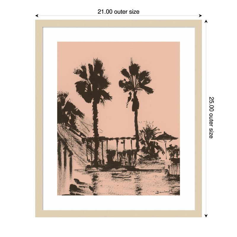 «Holiday» par Dan Hobjour, reproduction d'art murale en bois encadrée, H 25 po x l 21 po
