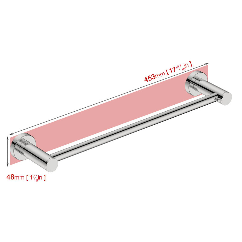 1 Wall Mounted Towel Bar, Polished Stainless Steel