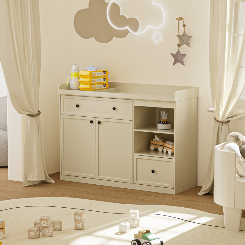 Commode à langer 47,24 "avec plateau amovible, Beige
