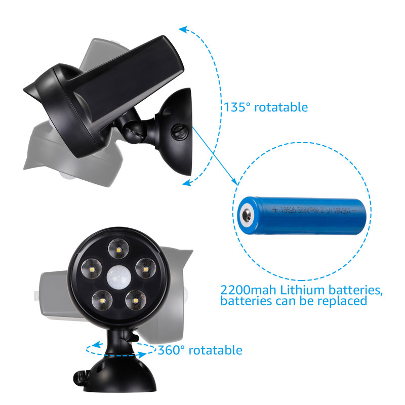 CCTV Camera LED Solar Power Security Light Dusk to Dawn Battery Operated Outdoor