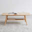 Table basse avec plateau central 100% bois massif avec plateau de rangement
