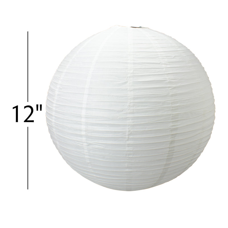 Lanterne en papier, Blanc, H 12 po x l 12 po x P 12 po