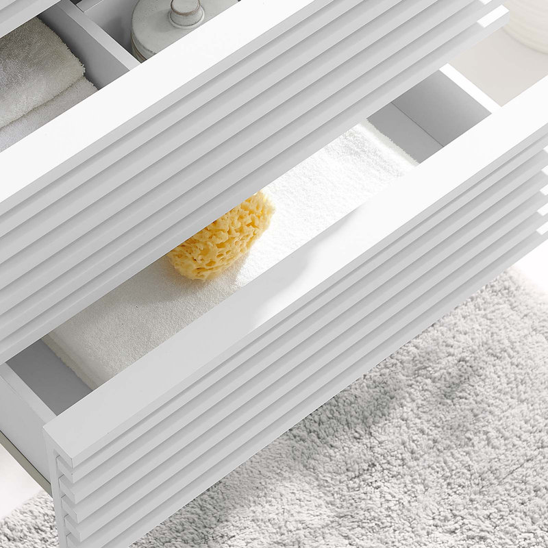 Base de meuble-lavabo mural simple 23,5 po Modway Render, Blanc