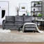 Canapé modulaire de salon en chenille gris, 3 avec rangement et porte-gobelets, poches latérales ajoutées, chenille, gris, supports-2071084821