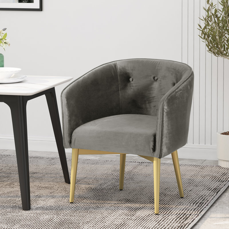 Chaise avec accoudoirs de salle à manger, Gris