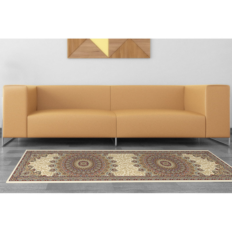 Tapis ivoire / gris Fossum, Tapis de couloir 2 pi 2 po x 11 pi