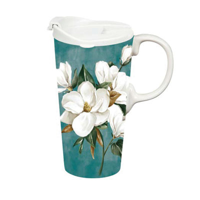 Tasse parfaite en céramique Magnolias, 17 oz, boîte-cadeau