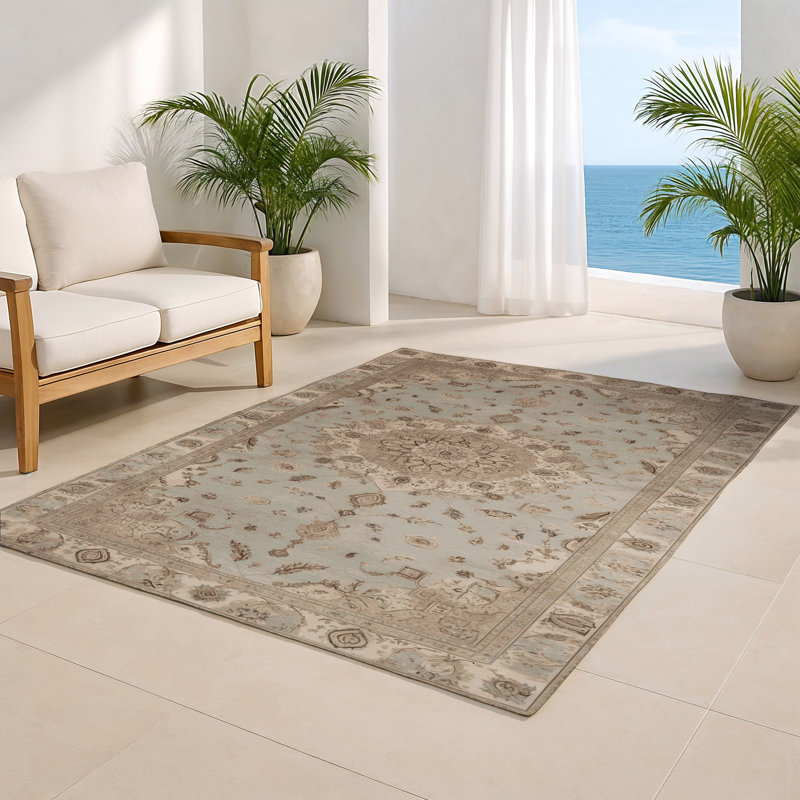 Tapis gris d'intérieur et d'extérieur Tabriz, Rectangle 4pi x 6 pi
