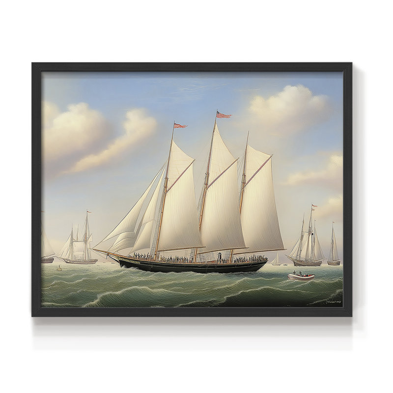 Nautical Series-LXXXIII -Framed Print - Restickable, H 16 po x l 20 po, Noir, noir, noir, noir