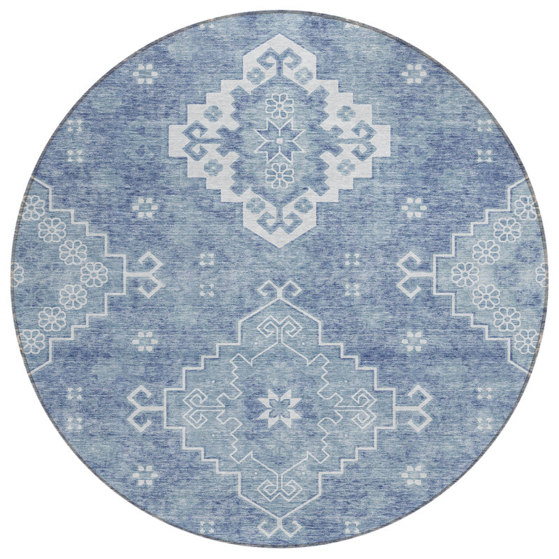  Malchow Non-Slip Indoor Outdoor Door Mat, Round 8'