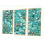 Turquoise Blue Flowers - 3 pièces, reproduction sur toile flottante-2129313357-2129313356