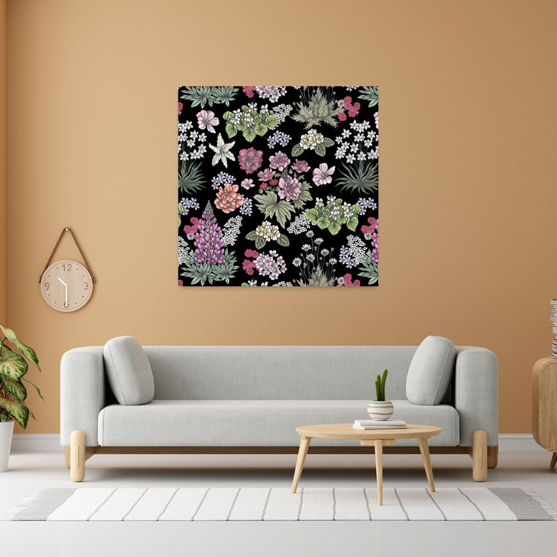 Art contemporain Art floral printanier, H 48 po x l 48 po