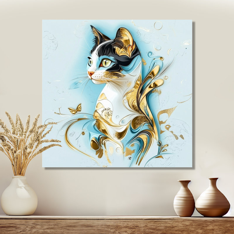 Décoration murale en métal Playful Glam Geode Cat II, H 16 po x l 16 po x P 0,84 po