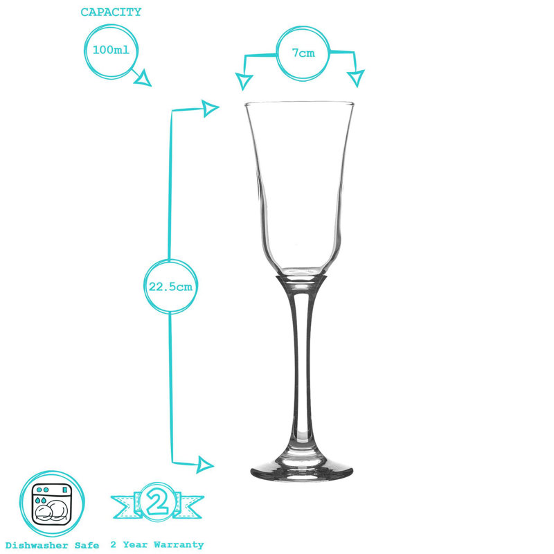 Argon Tableware - Tromba Champagne Flutes - 190ml, 12