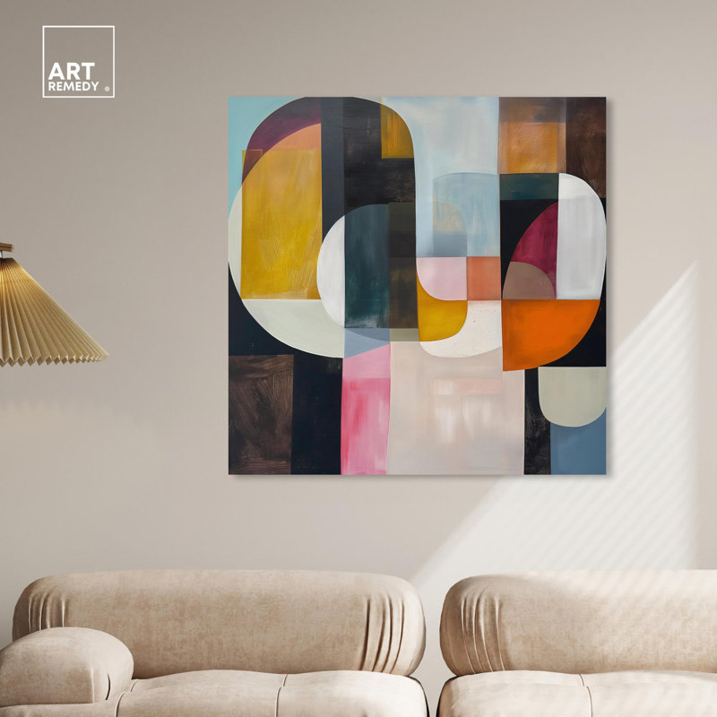 Art coloré sur toile, pièces colorées par Art Remedy, Toile tendue, H 40 po x l 40 po