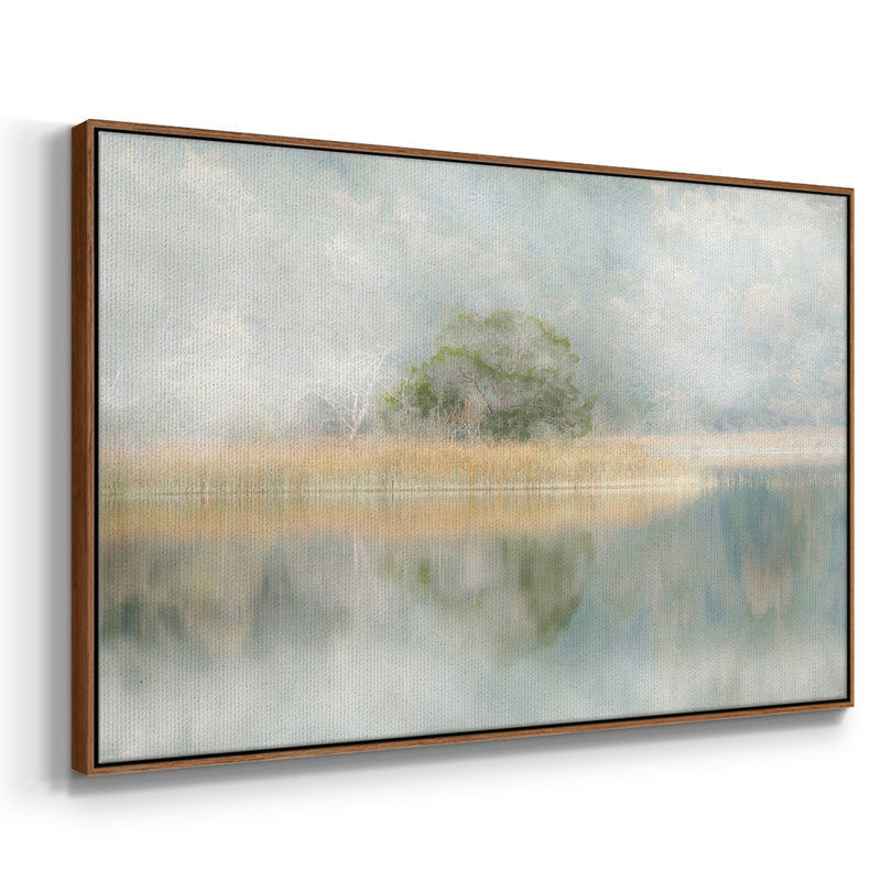 Silent Morning River, reproduction d'art sur toile, H 27 po x l 41 po x P 2 po, Noyer
