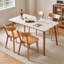 Lot de 2 chaises de salle à manger en bois d'hévéa avec dossier incurvé, robustes et confortables pour une utilisation intérieure, fini bois naturel