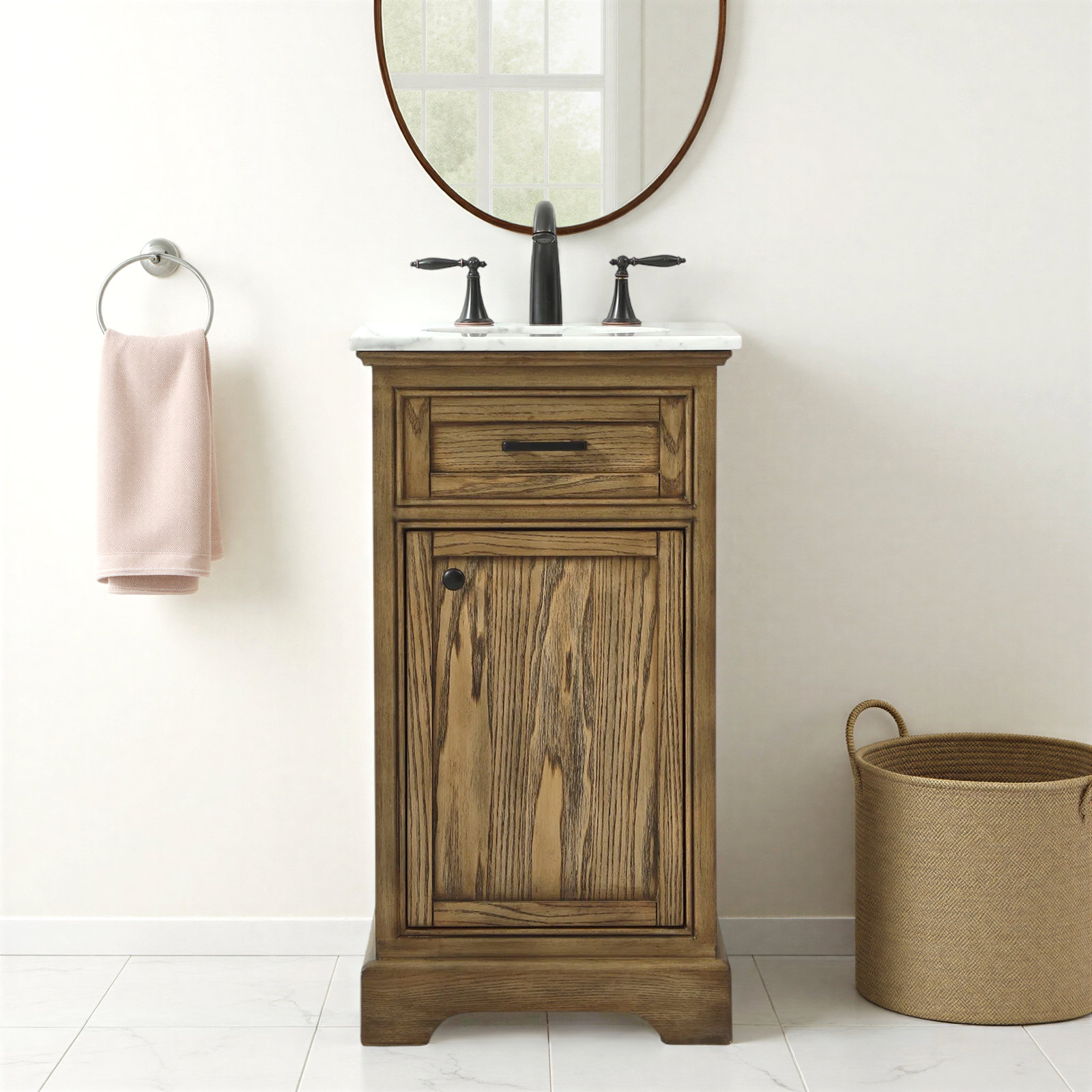 Hermes 19'' Single Bathroom Vanity, Dark Brown