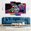Multicoloured Abstract Cat Multi Piece Canvas Print-605642604