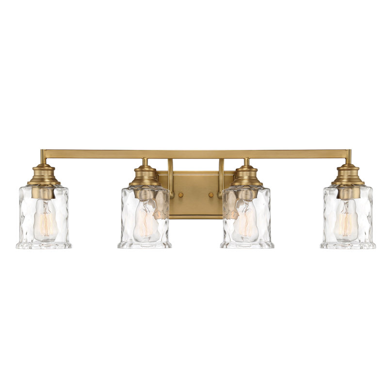 Glenn Dimmable Vanity Light, Brushed Gold, 9" H x 32" W x 6.5" D, 4